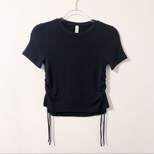 Lululemon Side Cinch Ribbed T-Shirt Black size 4